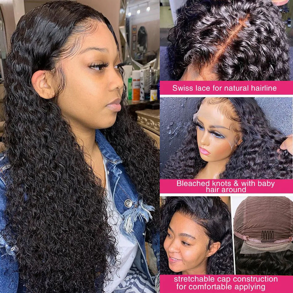 Cheap 360 Lace Frontal Wig Vendors Kinky Curly Human Hair Brazilian Hair wigs glueless Full HD Lace Front Wig For Black Women