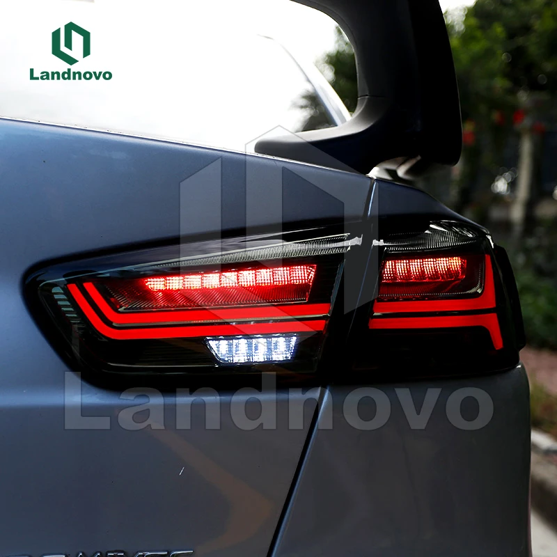 Landnovo hot selling body parts modified car reversing parking car rear light for 09 mitsubishi lancer tail light full led