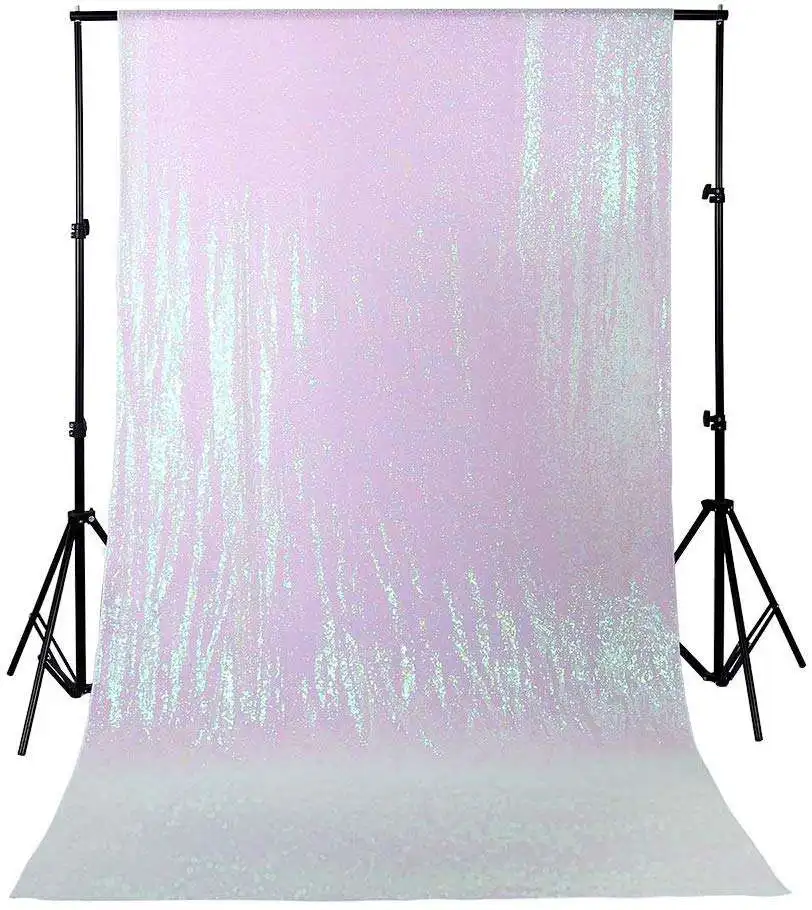 High Quality Multi Functional Sparkling Background Magic Color 3mm Material Rainbow Sequin Fabric Backdrop Curtain
