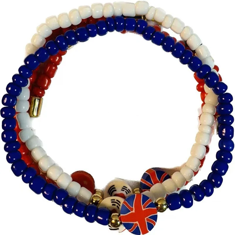 Hot Selling Personalized Custom Name Stackable 4 Layer Soft Pottery Beaded Bracelets For Gift