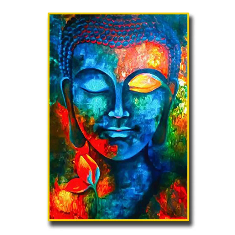 Colorful buddha painting handmade  buddha wall art home decoration