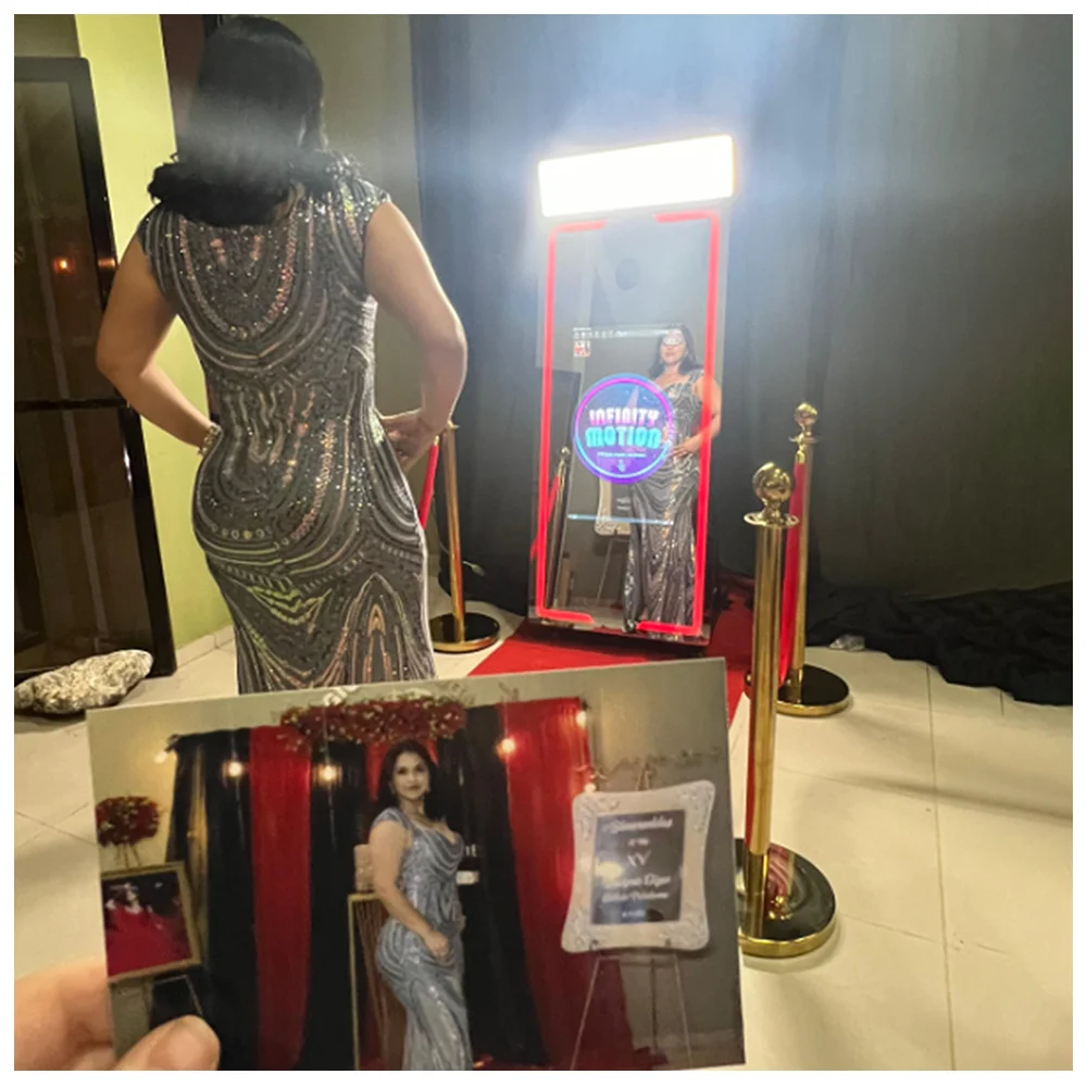 new photobooth mirror magic booth mirror selfie booth photo with camera with printer in wedding