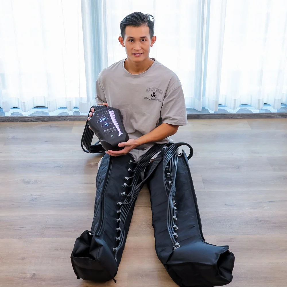 VU-IPC12B portable rechargeable air compression therapy system for rapid pneumatic recovery boots