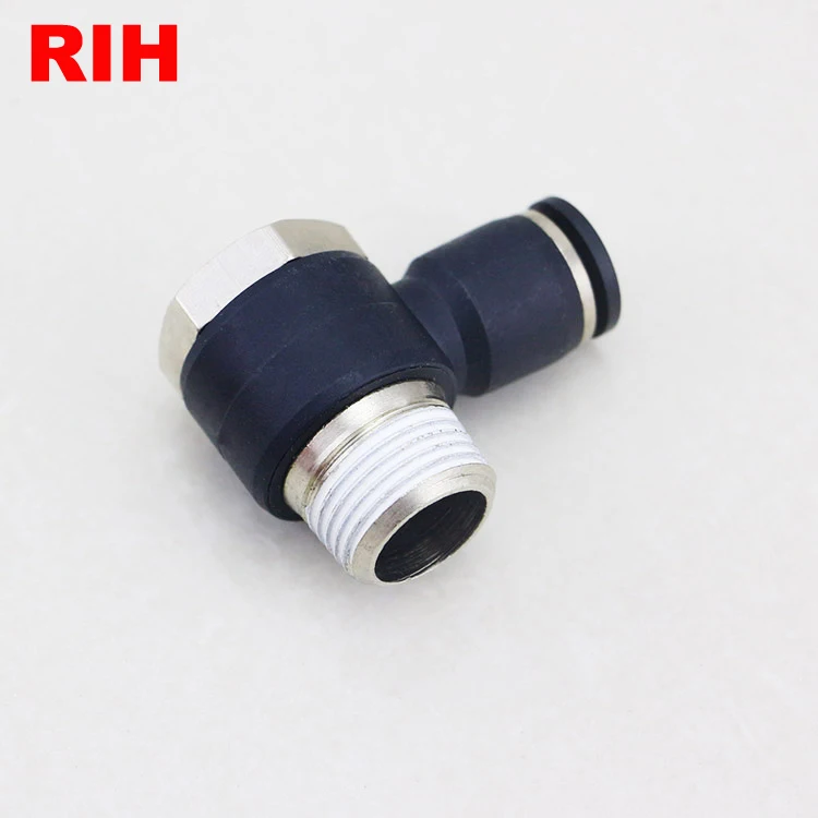 PH наружный шестигранный мужской резьбовой L тип локоть Вращающийся Поворотный воздушный фитинг пневматический