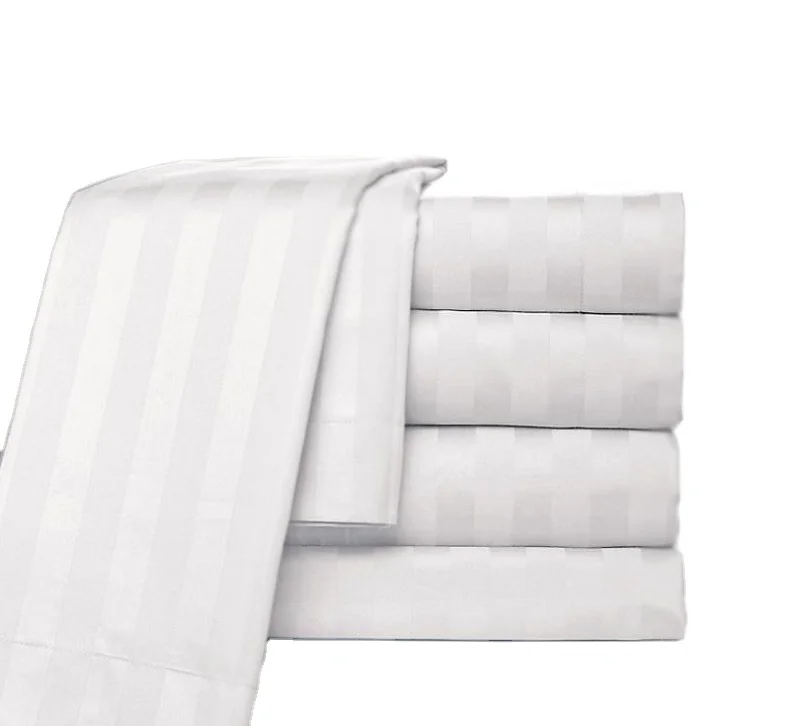 Factory supply  white bleached fabric cotton hotel linen fabric for hotel bed sheet hotel bedding