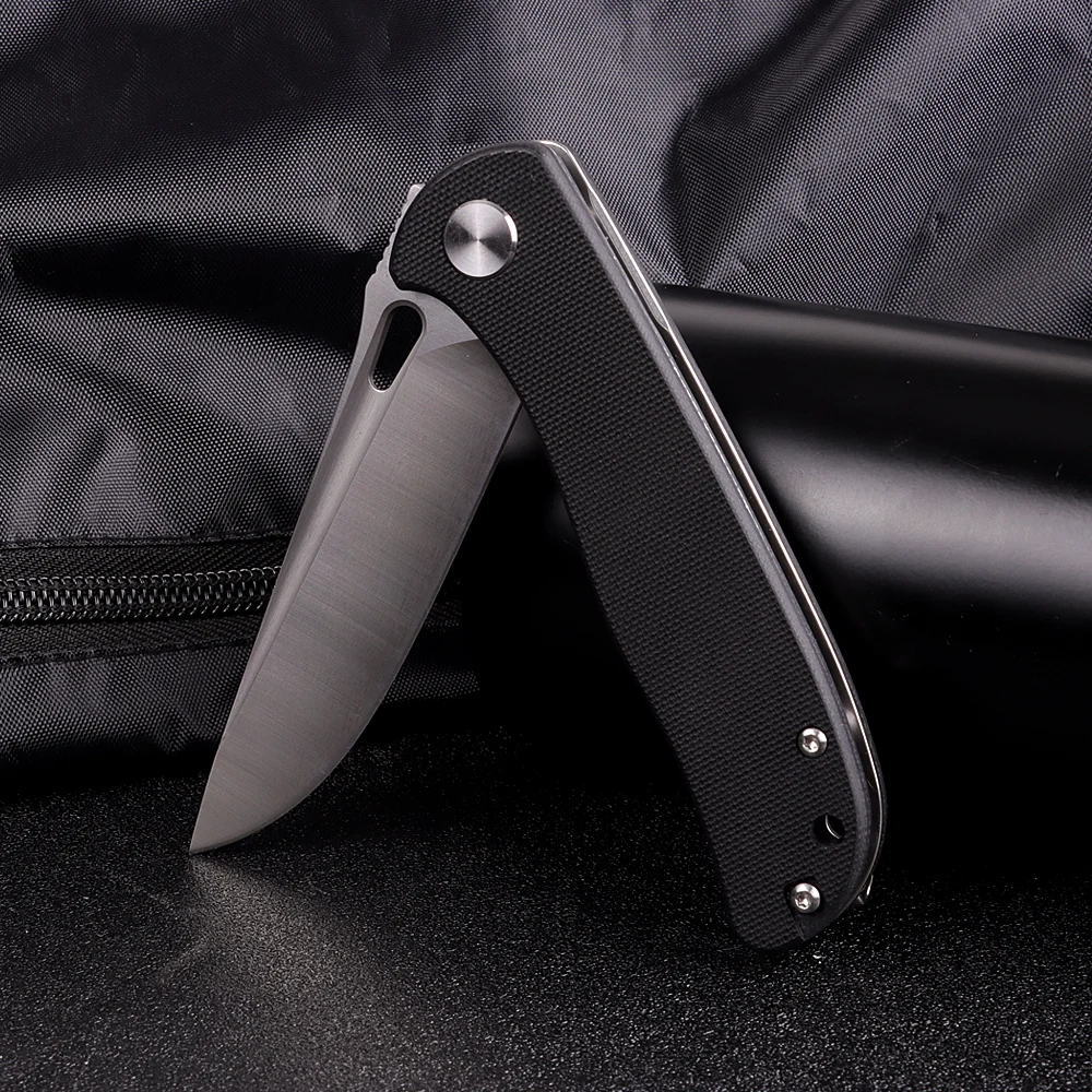 EDC Folding Pocket Knife 3.23-Inch Tanto D2 Blade G10 Handle Utility Knife for Outdoor Camping Multi-Tool