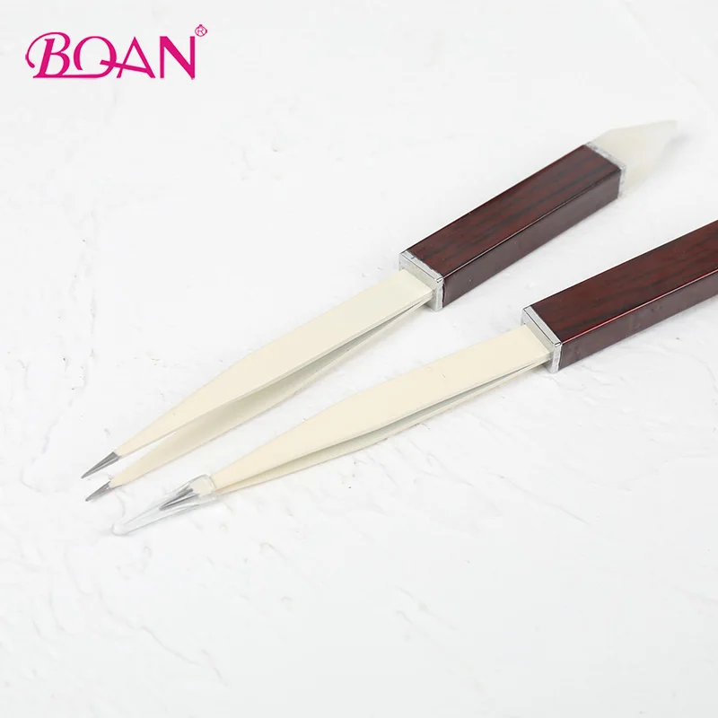 2020 BQAN  Wholesale  Double head Wooden Handle Nail Art Tools Nail Nipper Wax Vaporizer Pen