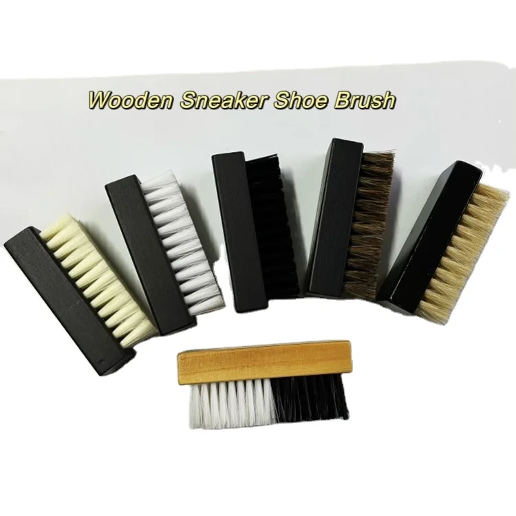 Wooden Sneaker Shoe Cleaning Polishing Brush with PP Bristle Horse Hair Tampico Fibre Sisal Palm or Hog Hair
