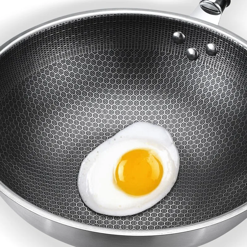 Promo Amazon cookware 304 stainless steel non-stick wok