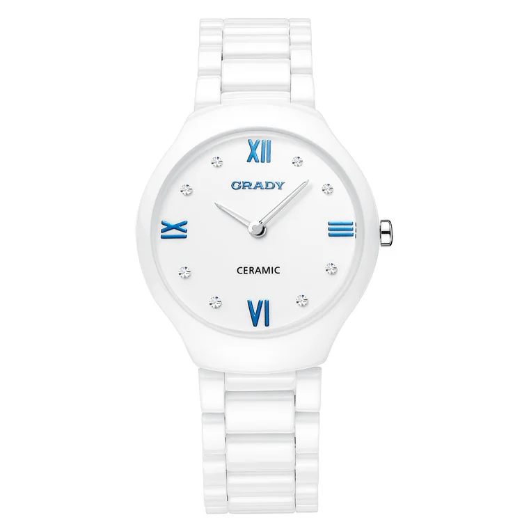 White ceramic watch for women wrist luxury high quality japan quartz ladies watches 2022