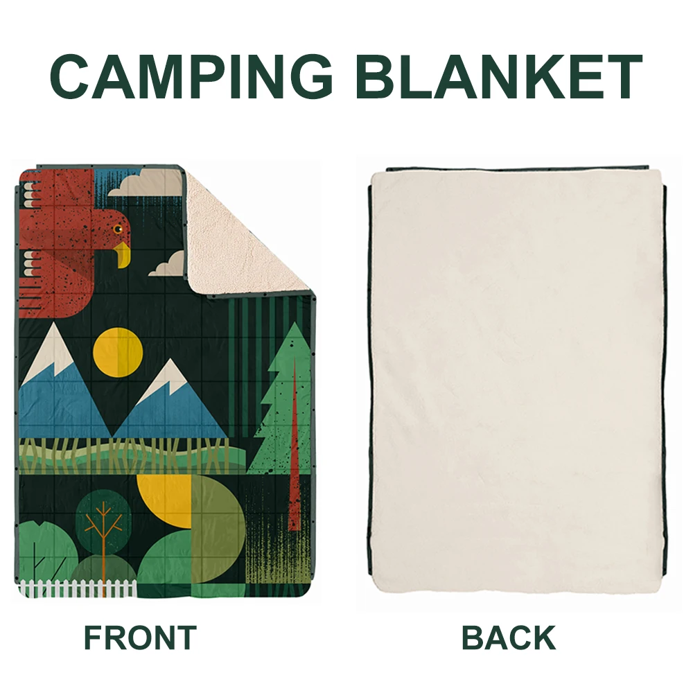 Lightweight Portable Custom Waterproof Windproof Outdoor Sherpa Camping Blanket Puffy Blanket