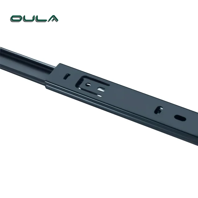 27mm 3-Fold Full Extension Furniture Cabinet Rail Runner Telescopic Channels Ball Bearing Drawer Slide Rail