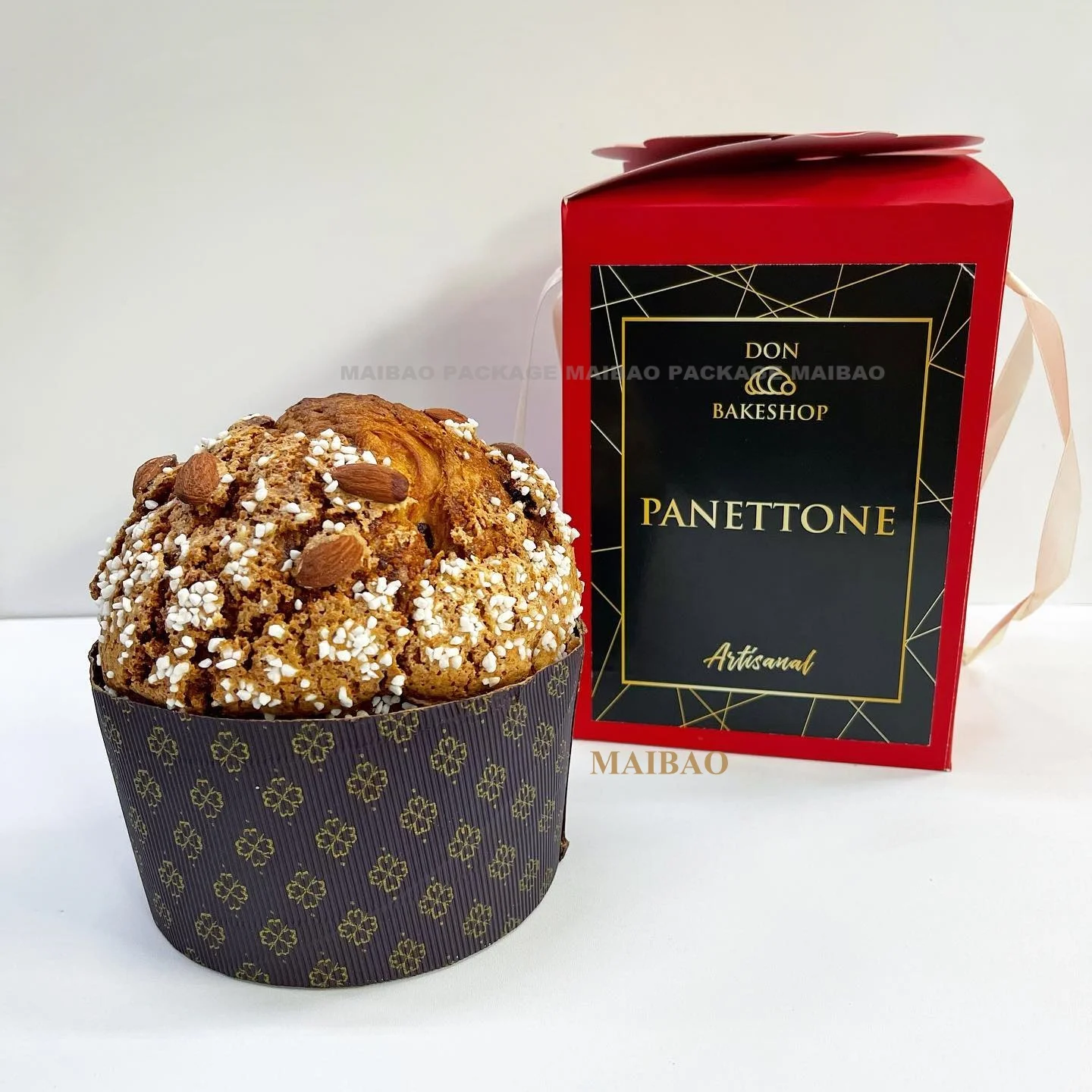 Wholesale Cake Dessert Takeaway Boxes Italian Classic Panettone Round Box Cupcake Packaging Paper Customized Box For Panettone