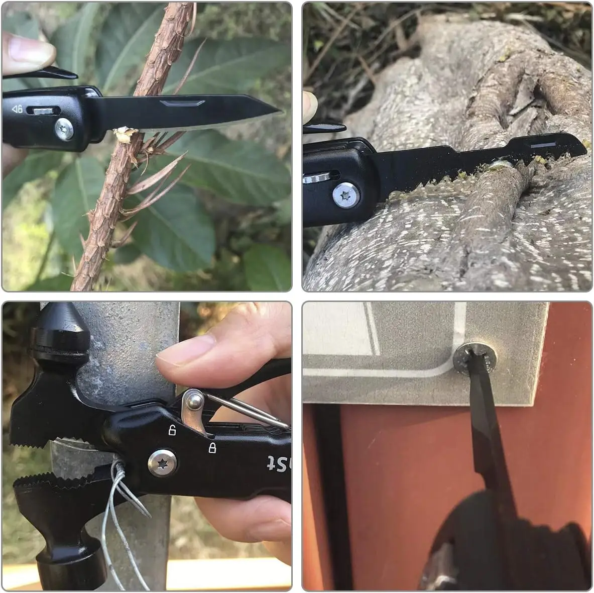 Hot Sell Multitool Hammer 12 in 1 Survival Hammer Multitool Emergency Escape Car Safety Fathers Day Christmas Gifts for Men Dad