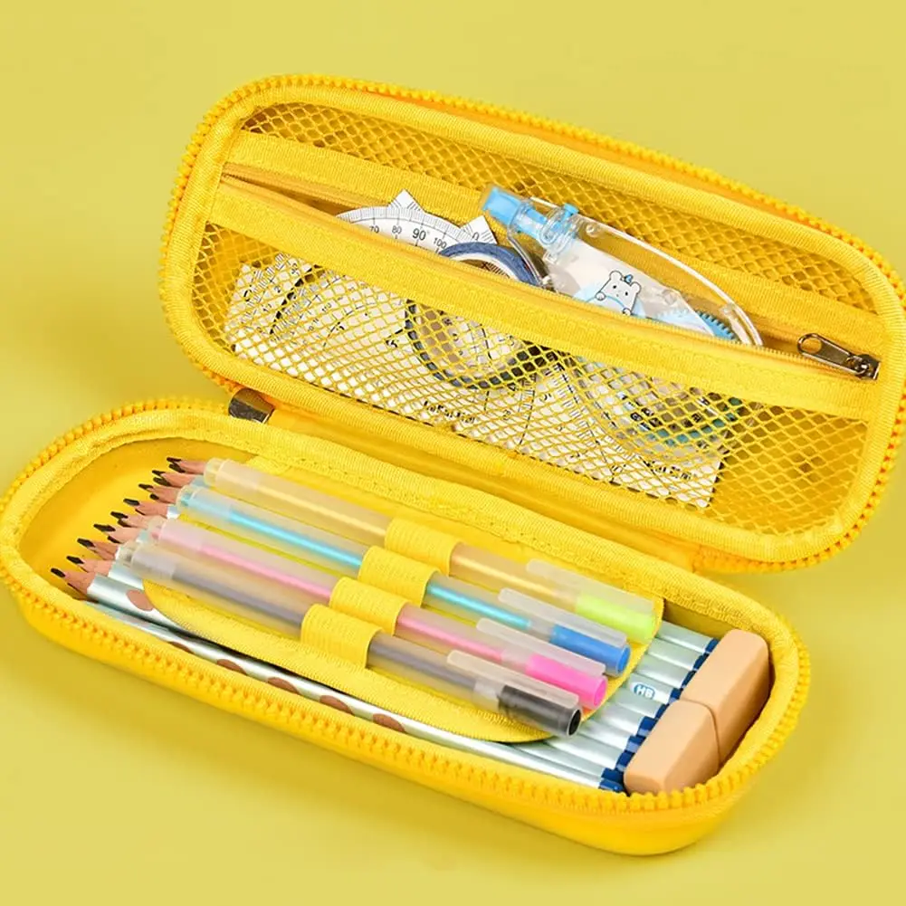 Kids Boys School Students 3D Space Duck Yellow Pencil Case Pencil Pouch Waterproof Pencil Box Bag