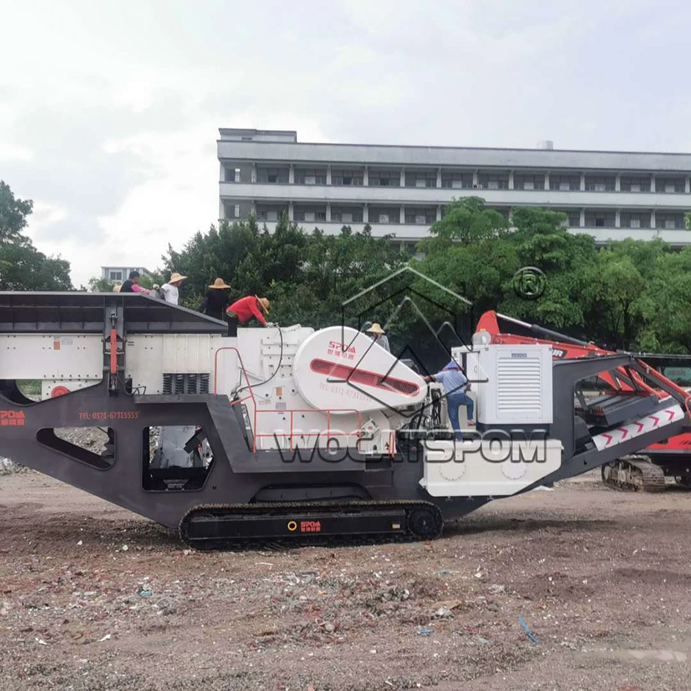 150tph Portable Crawler impact aggregate crusher track mobile stone crusher line plant for quarry
