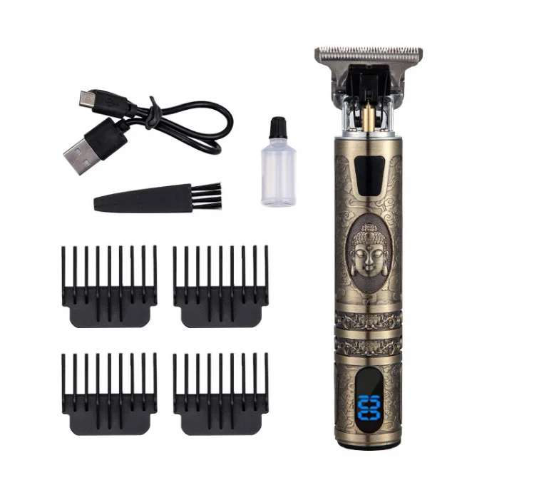 Vintage Electroplated sculpting hair trimmer LCD Display Hair Cutting Machine Shaver Beard Barber Adults Trimmer