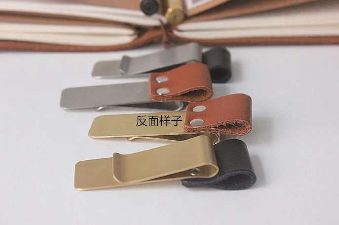 Metal Clip Bookmarks Money Clip Bookmarks Leather Reading Book Marker with Pen Holder