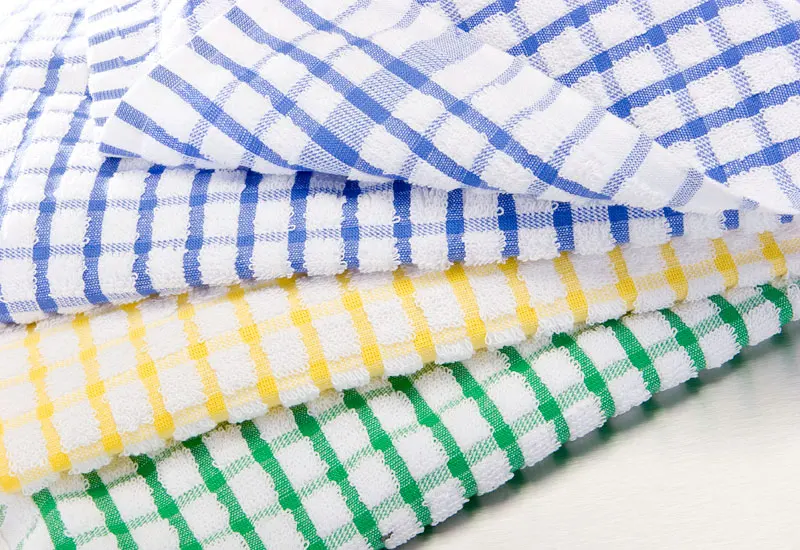 
luxury check tea towels wholesale 100% cotton custom reactive digital printed tea towel 