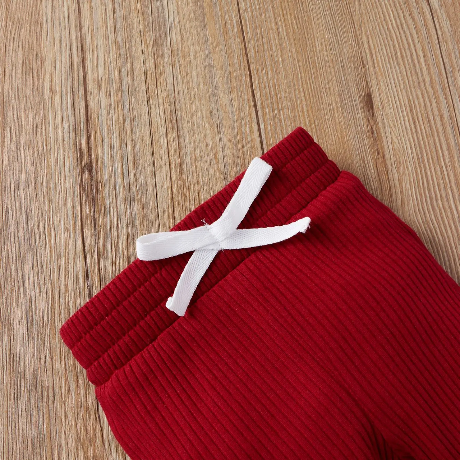 Hot Sales Newborn Baby Boy Girl Polka Solid Color Outfit Ribbed Knit Long Sleeve Romper and Pants Set Fall Winter Clothes