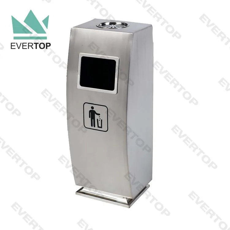 DB-91 Floor Standing Metal Dustbin Trash Bin Lobby Curved Trash Can Waste Bin Garbage Bin Waste Container Commercial Trash Can