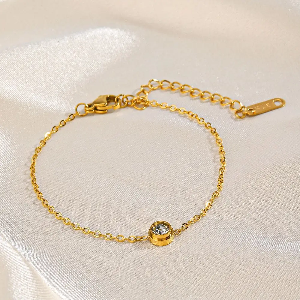 Popular diamond set stainless steel bracelet personality fashion simple INS fashion stainless steel bracelet jewelry wholesale