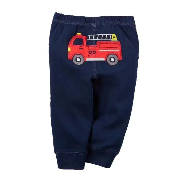 New Design Baby long trousers animal design embroidered Infant PP pants baby cotton