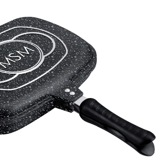 Die-casting Aluminum Non-stick Coating Fry Pan Double Side Grill Pan