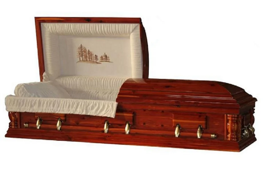 Кедровый шпон шкатулка из дерева обычного размера погребальные аксессуары