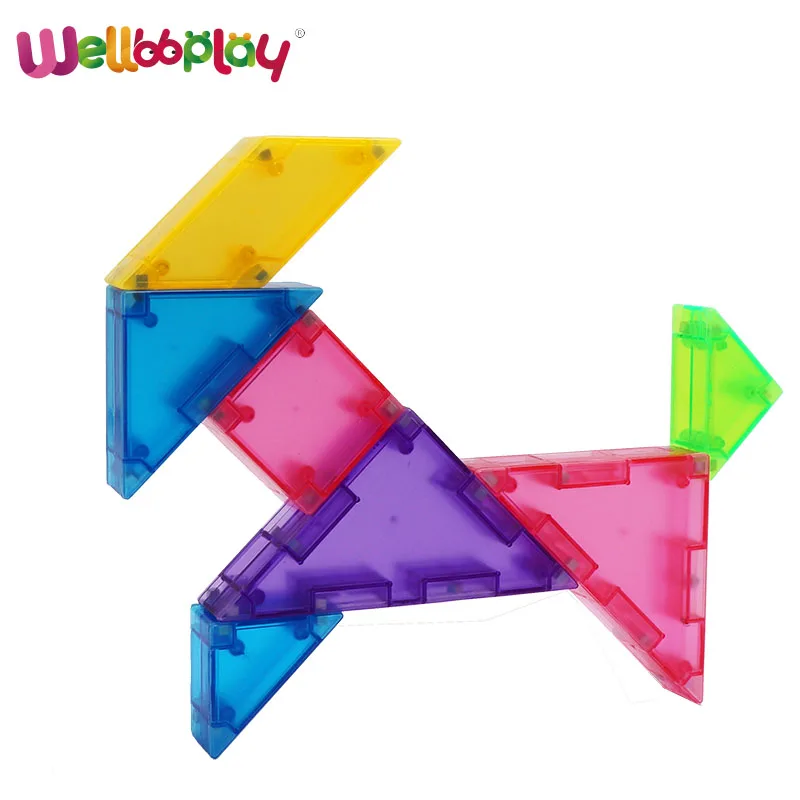 3D plastic magnatic tangram puzzle wholesale tangram for kids