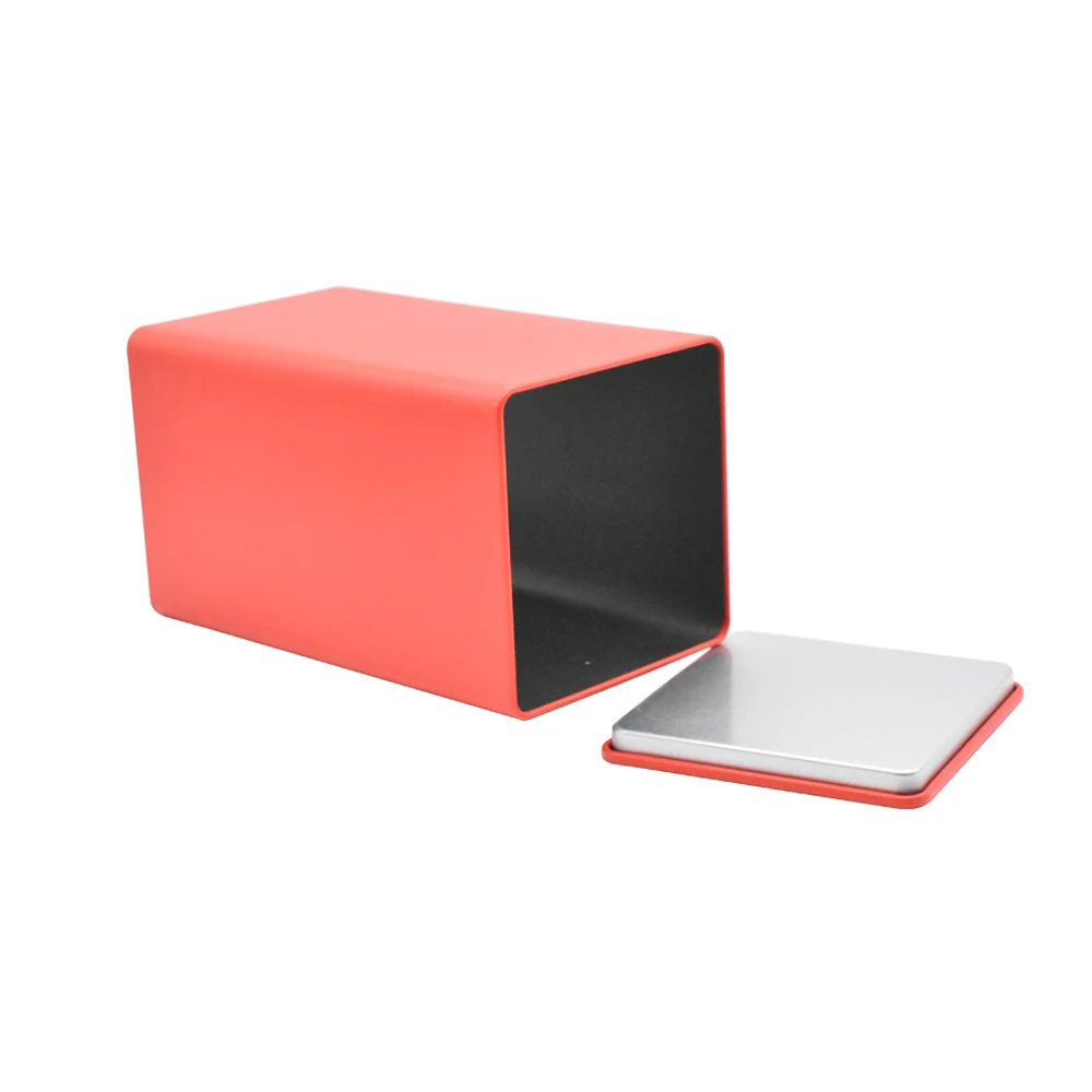 Stock 85*85*85mm 85*85*150mm Square Tea Storage Container Metal Tin Packaging Gift Box