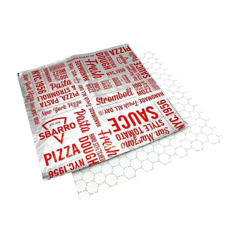 Custom logo food grade disposable aluminum foil roll greaseproof honeycomb burger deli sandwich paper