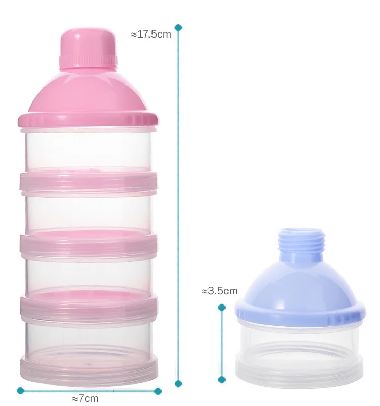 3 Colors BPA Free Travel Portable 4 Layers Infant Baby Milk Powder Box  Baby Formula Dispenser Food Storage Container