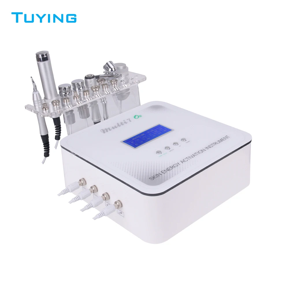 TUYING Skin Energy Activation Instrument 7 In 1 Oxygen Rf Cooling Dermabrasion Micro Current Facial Machine