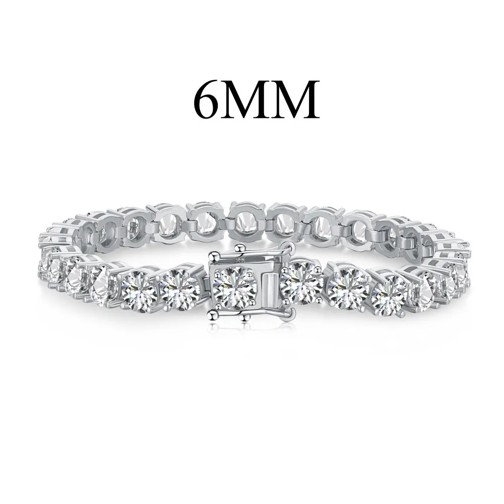 Wholesale 925 sterling silver Tennis chain 2mm 3mm 4mm 5mm 6mm Diamond Charm Bracelet for Fine jewelry