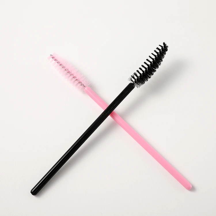 Розовая, черная одноразовая микро тушь для ресниц, щеточка для ресниц Spoolie, мини-щеточка для бровей