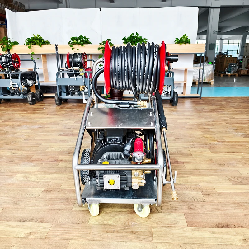 LC New three-phase electric high-efficiency compact high-power flexible hose high-pressure water jet sewer cleaning machine