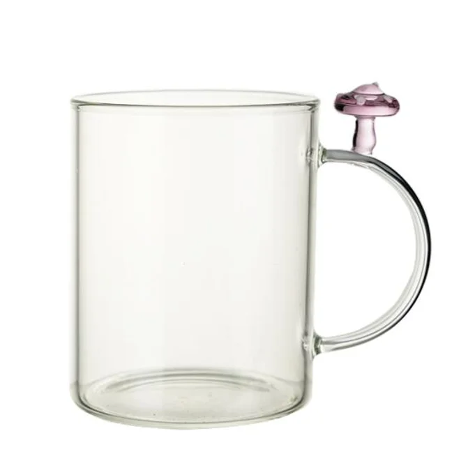 400ml Glassware Blown High Borosilicate Thickened Transparent Three Piece Set Glass Tea Cup With Lid