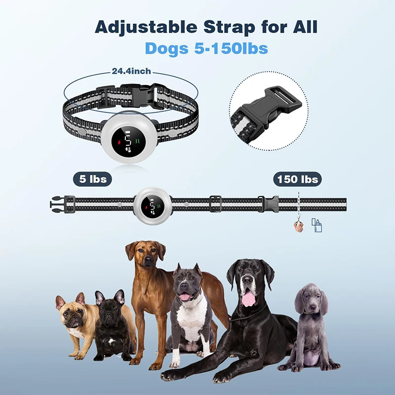 3300ft Remote Control Training Dog Collar 3 Training Modes Rechargeable Waterproof Bark Control Pet Collar for 5-150lbs Dogs