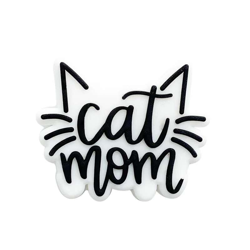 New cat mama baby teething silicone focal beads for pen making wholesale  design silicone focal beads