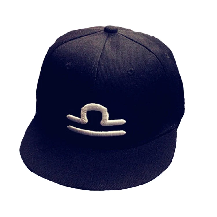 Men hats Plain Black Snap Back Cap Design Snapback Cap With3D Embroidery