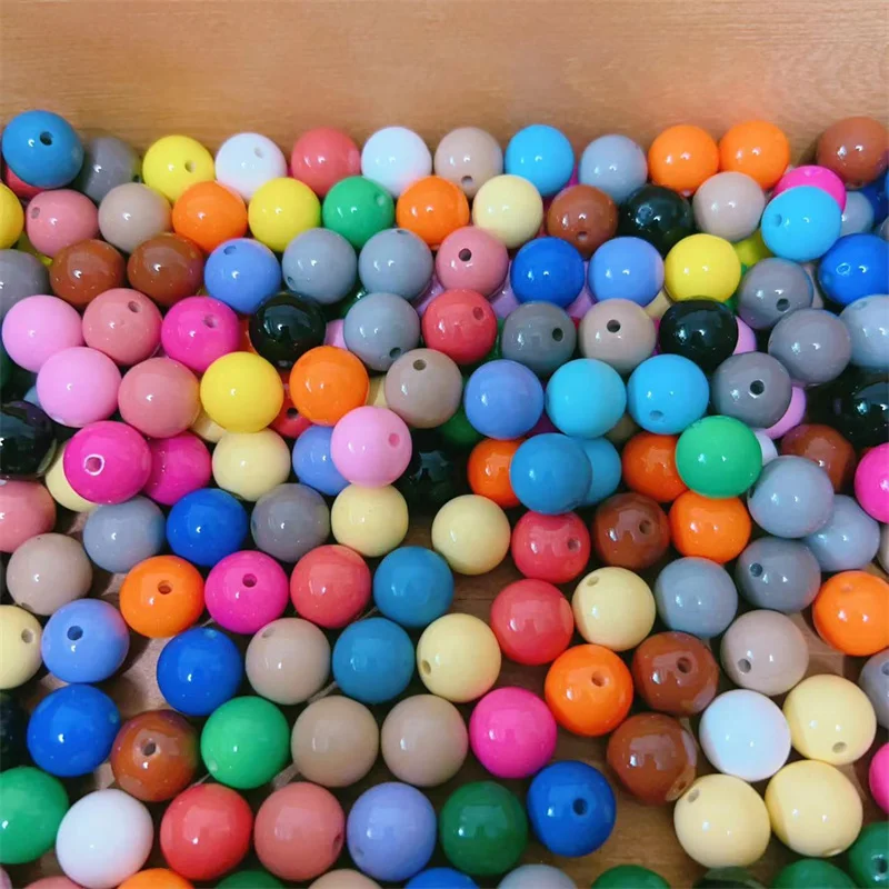 Mylulu Wholesale Candy Colored Loose Acrylic Plastic Bracelet Beads Jewelry beads Bubblegum Bead For Jewelry Making Kit Set