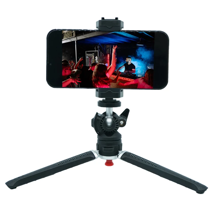 Pa6+Gf35+Tpr Portable Flexible Cell Mobile Aluminum Clamp Phone Desktop Tripod Holder Stand