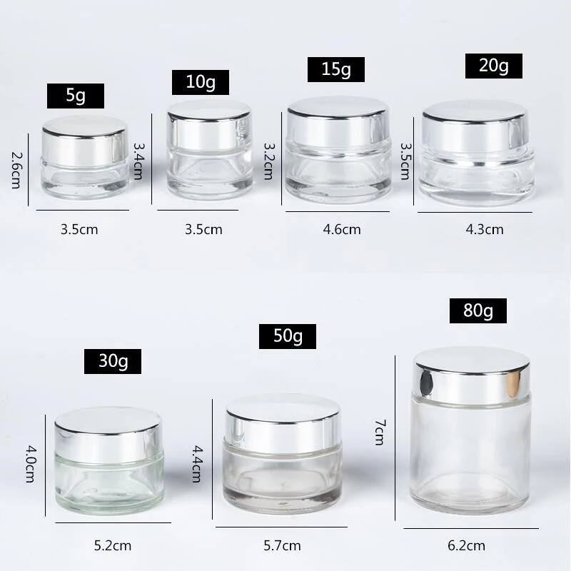 Ruizhuo Ruizhuo Wholesale Transparent Gold Cap Glass Cosmetics Make Up Subpackage 10G 15G Empty Bottle Trial Face Eye Cream Jar
