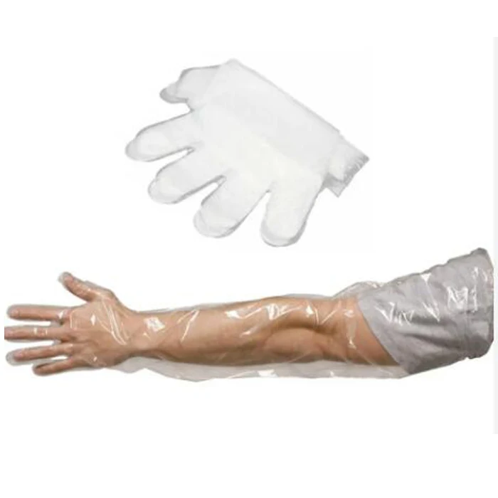 Bovine pregnancy test kit 90cm clear vet gloves long arm plastic disposable gloves