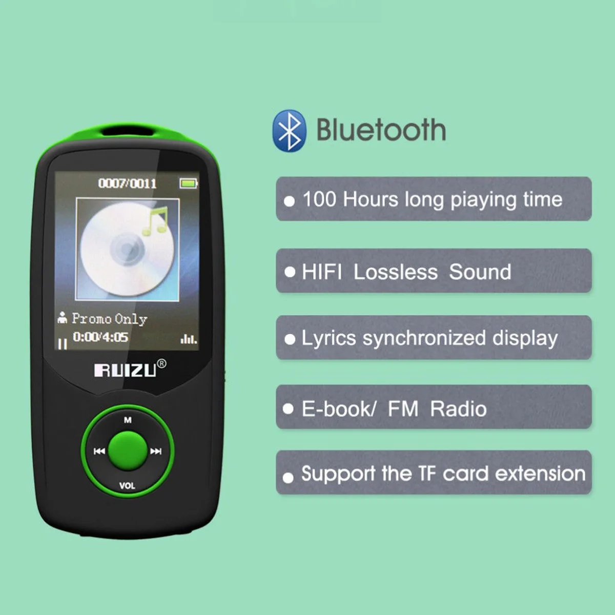 Новый MP3-плеер RUIZU X06 BT Sport с 4 ГБ/8 ГБ экраном 1 8 дюйма высококачественный Hi-Fi музыкальный плеер поддержкой FM рекордер электронная