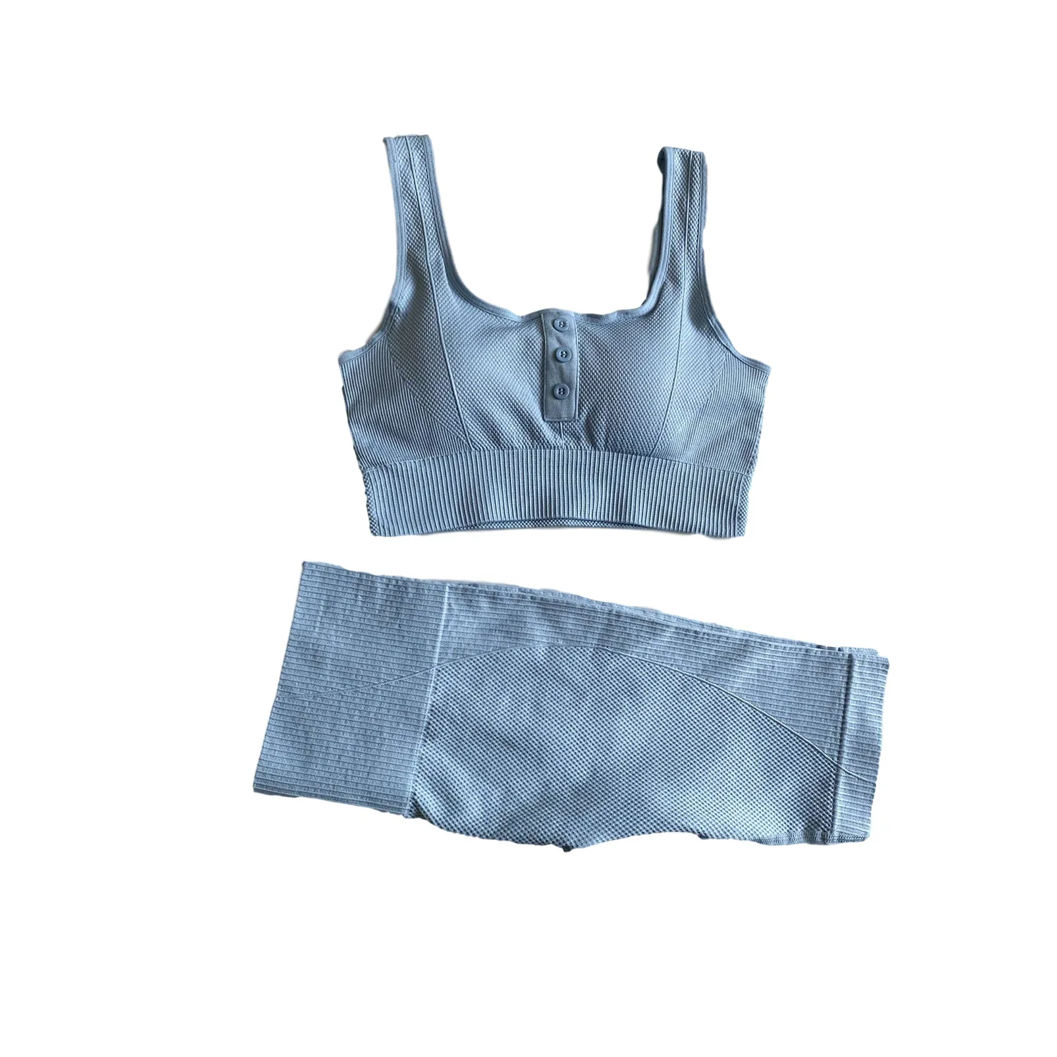 
 2021 Seamless Yoga Suit 2 Pieces Fitness Seamless Set Fitness Gym Suit For Workout  