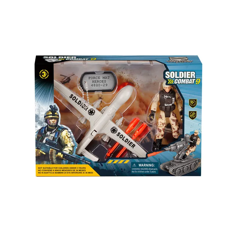 Cheap army set toy military toys play set with one soldier and one aircraft