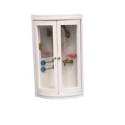 Doll-house Miniature 1 12 Scale White Bathroom Shower Room Furniture Simulation