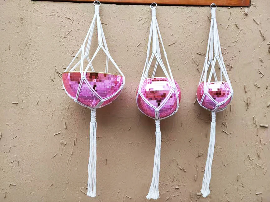 Factory Price Disco Mirror Ball Plant Extra Large Hanging Globe Planter Plant Decorations for Indoor Outdoor